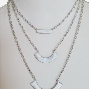 Banana Republic Silver Triple Layer Necklace